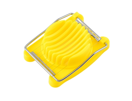 Rebanador de huevos para huevos duros, cuerpo resistente con alambres de acero inoxidable, pies antideslizantes, apto para lavavajillas, amarillo