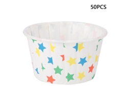 50 Moldes De Papel Redondos Para Mini Cupcakes, Ideales Para Pasteles, Magdalenas, Fiestas Y Bodas (estrella)