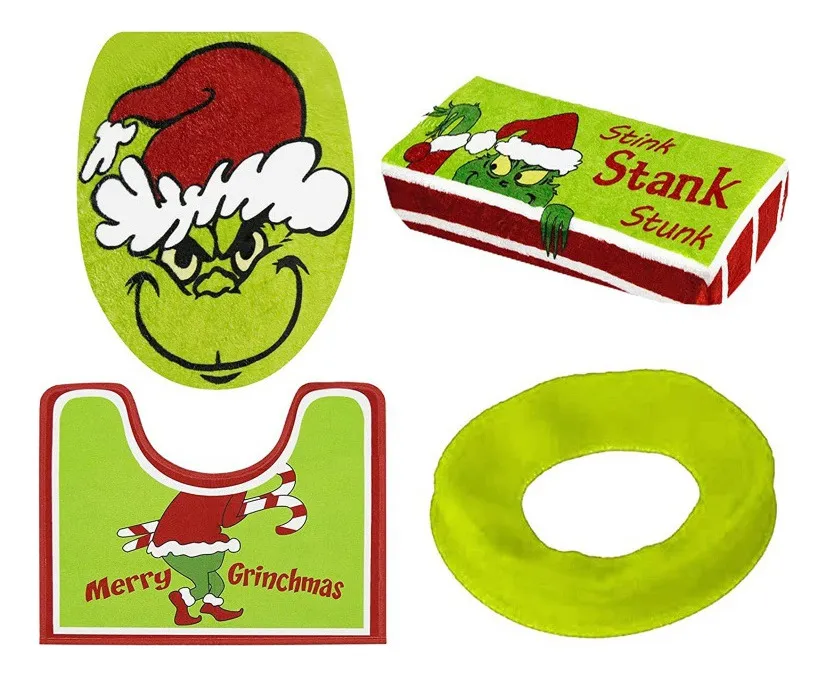 Juego de alfombrillas navideñas para inodoro, Make the Grinch, 4vayotoy