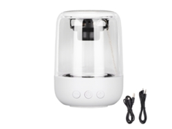 Altavoz Led Inalámbrico Bluetooth Con 7 Modos De Luz Para Viajes, Acampadas Y Oficina - Blanco