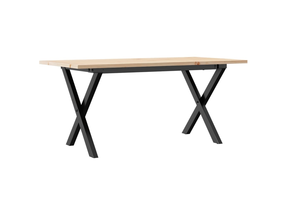 Mesa de centro con estructura en forma de X, 90x40x45 cm, pino y acero, MAISON EXCLUSIVE