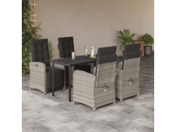 Juego de comedor de jardín de 5 piezas DKD Home Decor con cojines gris claro