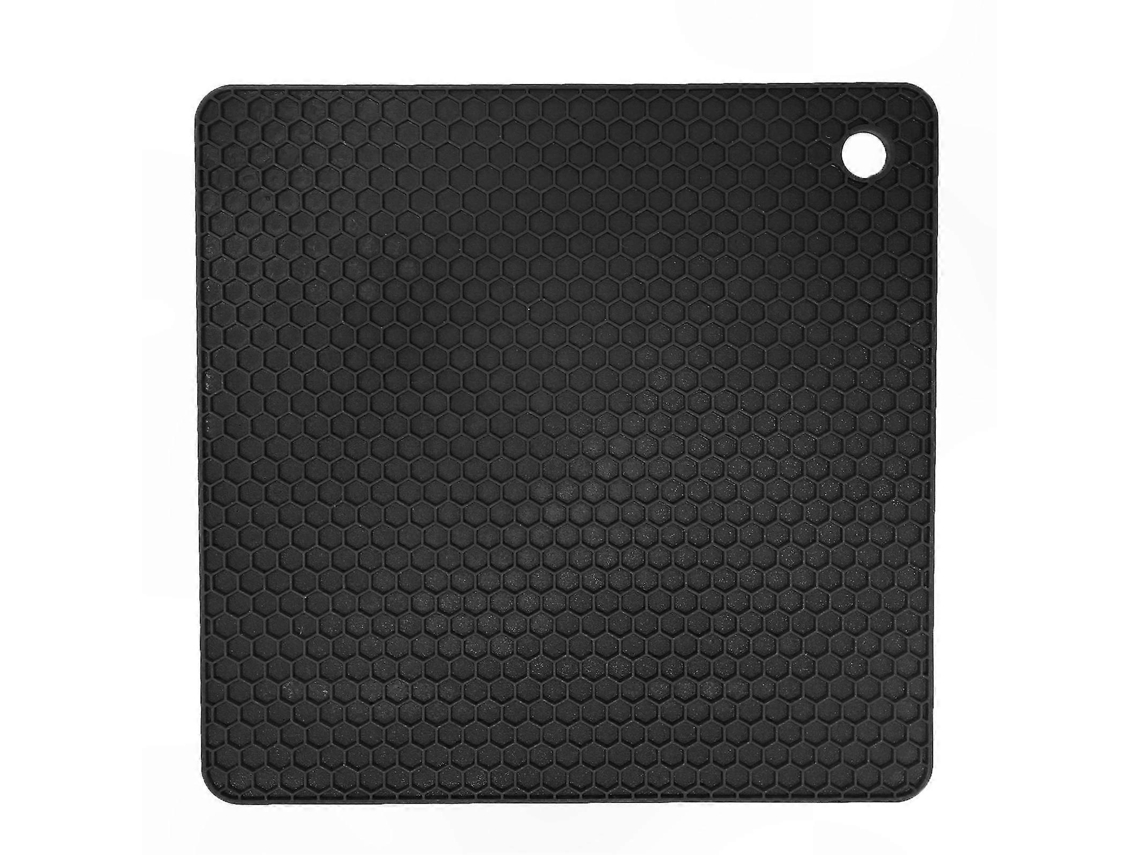 Tapete aislante térmico de silicona gruesa para ollas de cera, negro, antideslizante y resistente al calor, forma cuadrada. Nostalgia88