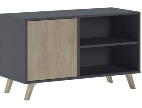 Mueble de TV SKRAUT HOME TV100WINDGRISPUCC (Gris Antracita - Puccini - Melamina - 92 x 40 x 57 cm)
