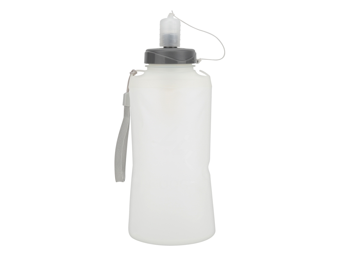 Botella De Agua Plegable De Silicona De 750 Ml Con Abertura Ancha Para Correr Y Actividades Al Aire Libre.