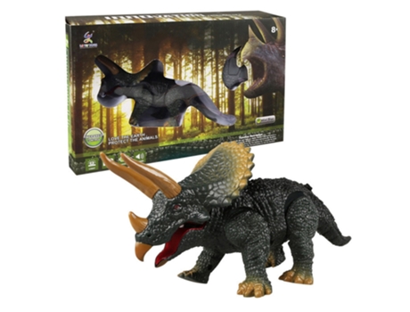 Juguete Teledirigido Del Dinosaurio Rugiente Que Camina En Movimiento Triceratops