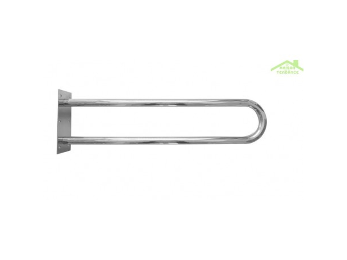HELP: Barra de agarre en forma de U de 600 mm, acero inoxidable, cepillada, sin cubierta
