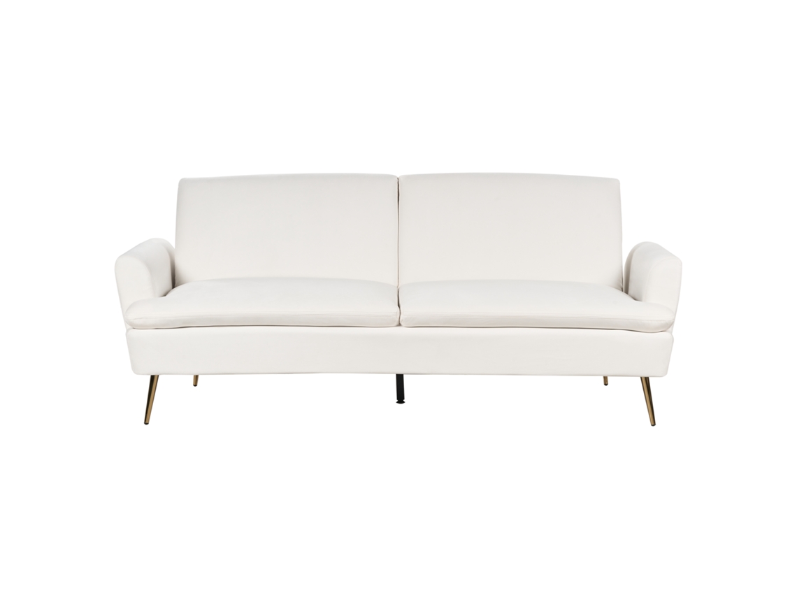 Sofá cama BELIANI Vettre de Terciopelo Blanco 210x84x88