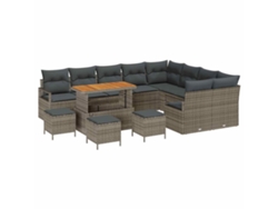 Maison Exclusive - Conjunto De Sofá De Jardín Con Cojín Con Almohada 13 Pcs Gris