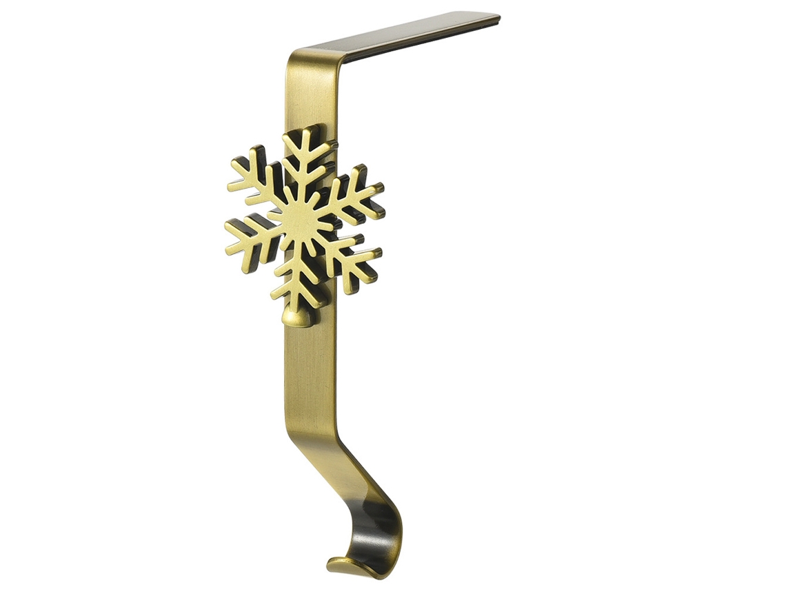 Soporte metálico para medias navideñas, accesorio brillante para chimenea TRUYUETY