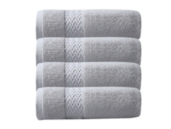 Conjunto de Toalla NEVEANCE Lujo Suaves Absorbentes Algodón Gris - 4pcs (75x35cm)