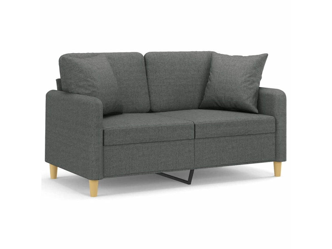Maison Exclusive - Sofá De 2 Plazas Con Cojines Tela Gris Oscuro 120 Cm