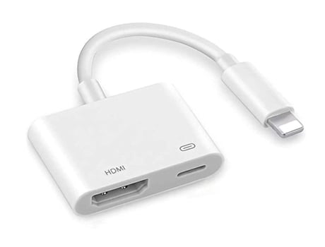 Adaptador HDMI para Iphone 1080P Adaptador AV Digital para Iphone Pantalla de sincronización de Audio y Video Cable de TV Conector HDMI Blanco
