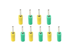 Yncm2026-5 Conjuntos De Plug Banana De Latón Niquelado Recto 2mm Para Enchufe Panel Resorte Interno Amarilloverde J.10001