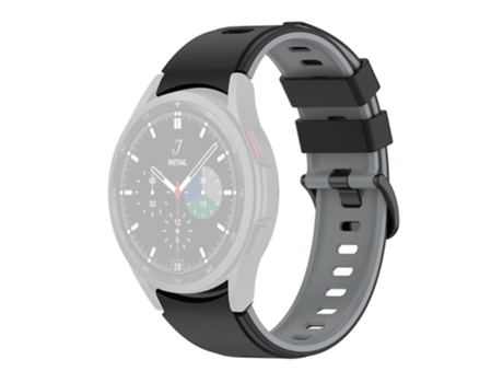 Correa de Silicona bicolor para Samsung Galaxy Watch 5 40mm/44mm/Watch 5 Pro 45mm/Watch4 40mm/44mm/Watch4 Classic 42mm/46mm/Watch3 41mm - negro/gris