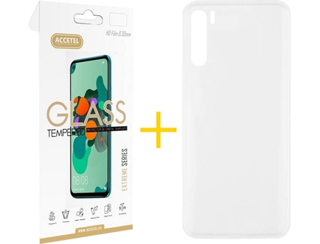 Kit Funda + Protector de Pantalla Oppo A91 ACCETEL Liso (Transparente)