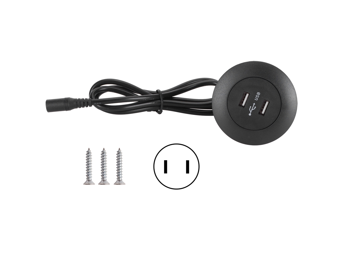 Cargador De Pared Usb 2.0 De Doble Puerto Para Sofá Reclinable Eléctrico, Muebles Para El Hogar, 100-240 V, Enchufe Estadounidense, Negro.