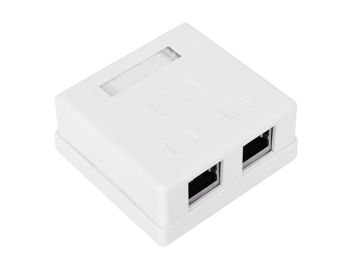 Conector De Pared Rj45-8p8c Con 2 Puertos, Adaptador De Empalme, Caja De Instalación, Blindaje Super 5