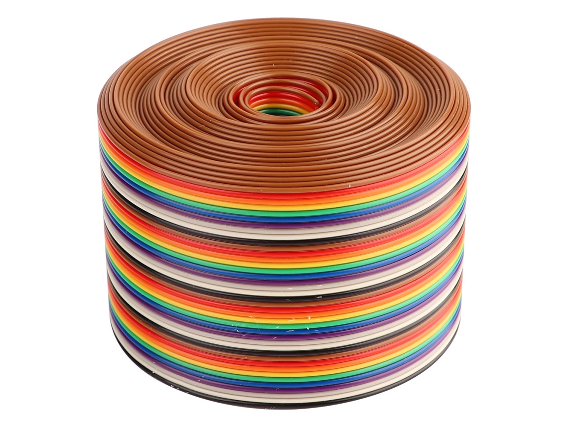 Cable Plano Rainbow Ribbon De 40 Pines, Paso De Espaciado De 1,27 Mm, Ancho De 5,08 Cm, Longitud De 5 Metros.