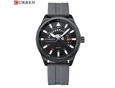 Relojes de Moda para Hombres, Relojes de Pulsera de Silicona Reloj Calendario de Cuarzo Resistente al Agua para Hombres-Concha Negra Gris LUUCOZK