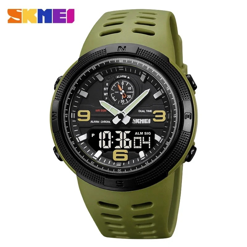 Reloj Multifuncional Impermeable De Doble Pantalla Para Estudiantes, Ideal Para Aventuras Y Deportes Al Aire Libre (verde/negro).