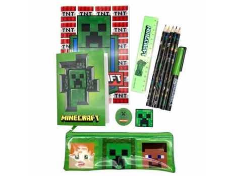 Set de Papelería MINECRAFT 29,5 x 25 x 3 cm 12 Piezas