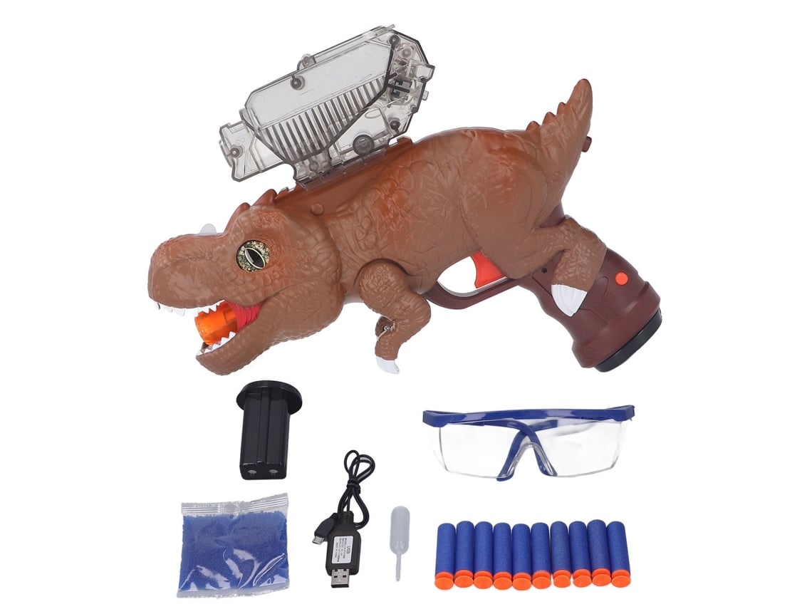 Ats-juguete De Tirador De Pelotas Blandas Dinosaurio Para Niños Con 5000 Pelotas Secas Y Gafas Color Marrón