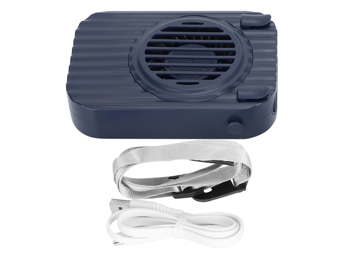 Ventilador Portatil Usb De Pescoço 3 Velocidades Azul