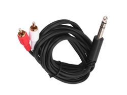 Cable De Audio Dual De 6,35 Mm A Rca Con Conector Estéreo Macho Y Adaptador Divisor En Y.