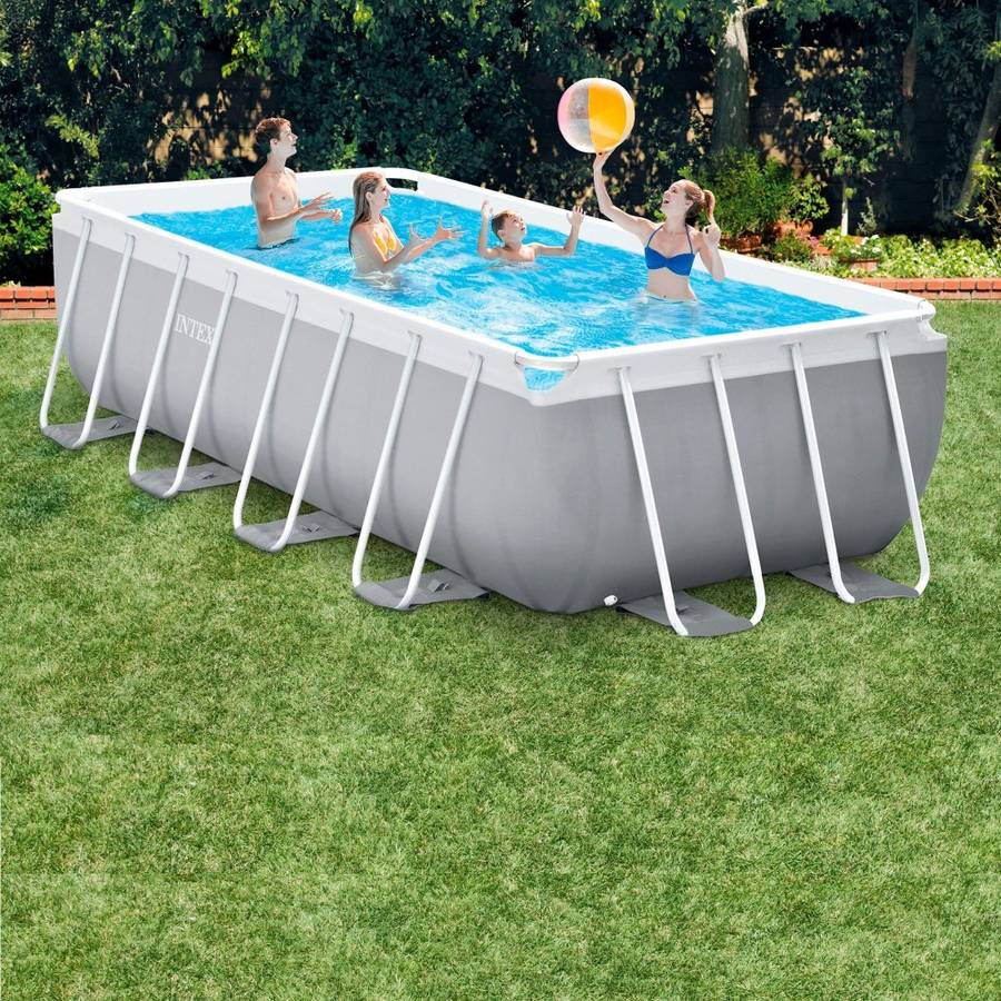 Piscina Tubular Con bomba intex frame retangular 6 personas 488x244x107 cm desmontable 488 244 107