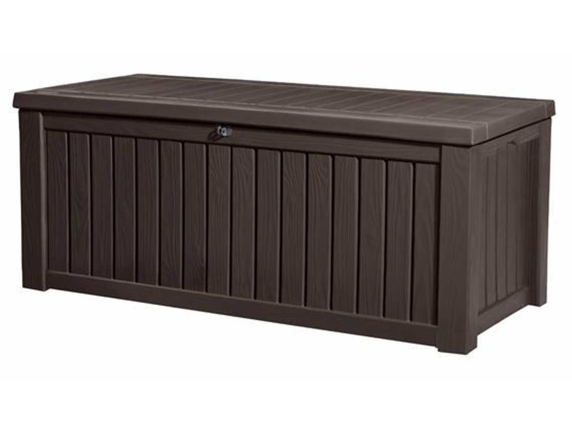 Caja de almacenamiento rectangular Rockwood Deck Box marrón Keter