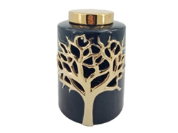 ORIGEN Home Decor Jarrón Jarrones Y Portavelas Jarrón Dorado - 23x14x14cm