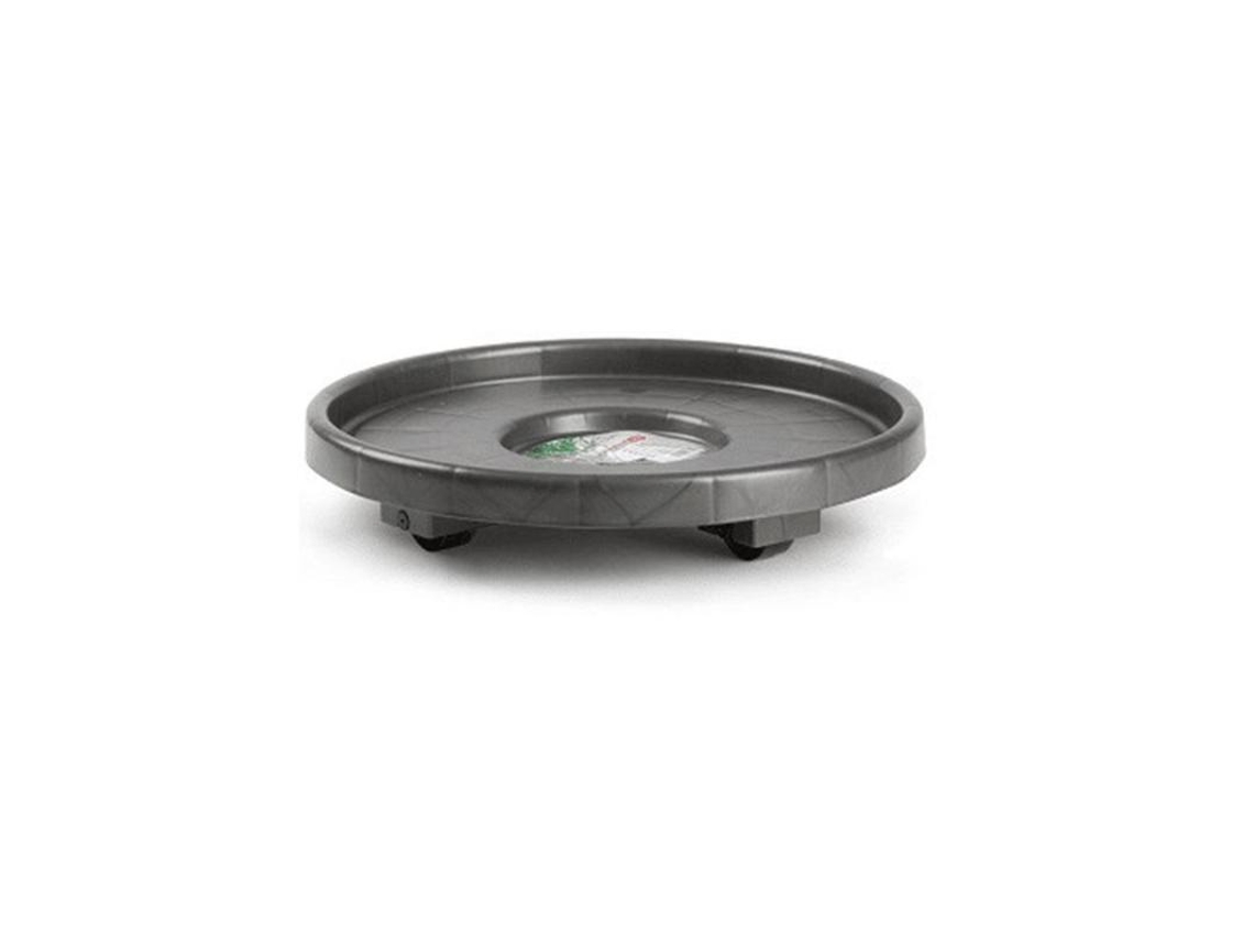 Soporte maceta ruedas antracita 34 cm