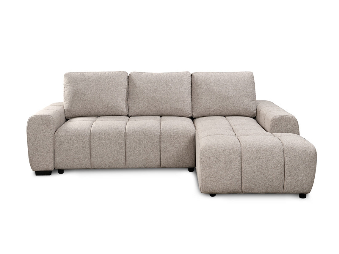 Sofa Cama Chaise Longue Nuvola Con Arcon 258cm, Beige, Chaise Derecho