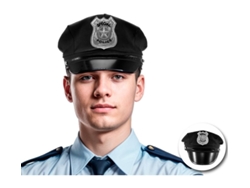Gorra de Policía negro adulto