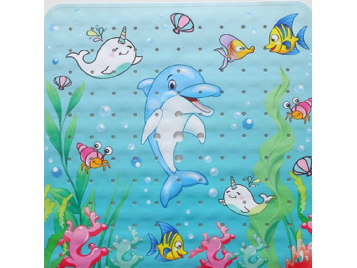 Jortmrd - Alfombra de baño antideslizante cuadrada pequeña para niños (53 x 53 cm)
