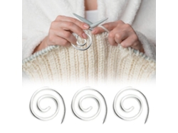 Aguja De Tejer Espiral De Acero Inoxidable Para Sujetar Chales Con Trenzas Y Asegurar Las Puntadas.