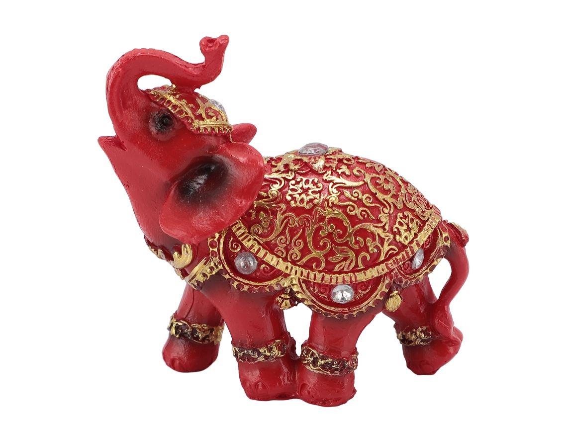 Estatua De Elefante Feng Shui, Decoración Para La Buena Suerte Y La Riqueza, Resina Roja, Regalo Para El Hogar.