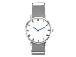Reloj De Moda Para Hombre Zhoulianfa, Correa De Nailon, Esfera Redonda, Cuarzo, Gris.