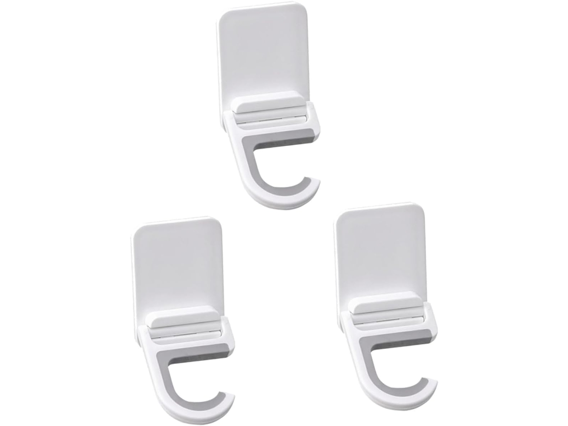 Ganchos Adhesivos Pared Escobas Fregonas 3 Unidades Blancos Requieren Taladrar Abs Silicona Organizador Cocina