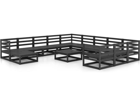 Conjunto 13 de muebles de jardín VIDAXL madera maciza de pino