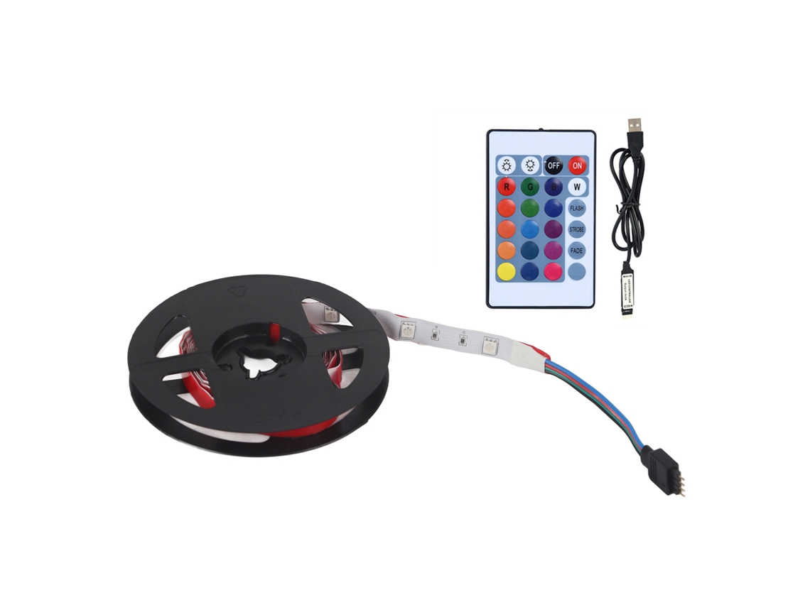 BJ-Tira LED RGB 5050 flexible de 3 m con 90 LEDs USB 5V para iluminación decorativa de fondo de TV.