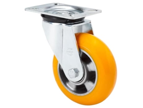 Rueda giratora placa 4mm 10zvr160-auab aluminio-poliur.naranja bolas balona ALEX