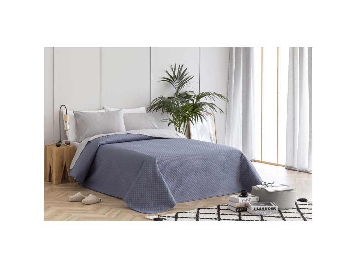Colcha Boutí Microfibra 4 Estaciones Cama 80/90-180X260cm Rombos Azul grisáceo TODOCAMA