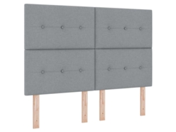 Maison Exclusive - Cabecero Led Con Tiras Led Con Cabecera Gris Claro 144 Cm Tela