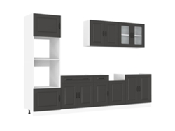 Juego de gabinetes de cocina de 7 piezas Kalmar Black EXCLUSIVO DE LA CASA