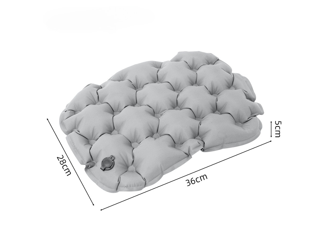 Cojín de asiento inflable, plegable, impermeable y reforzado, ideal para acampar al aire libre y para la oficina (gris). Czhhmart