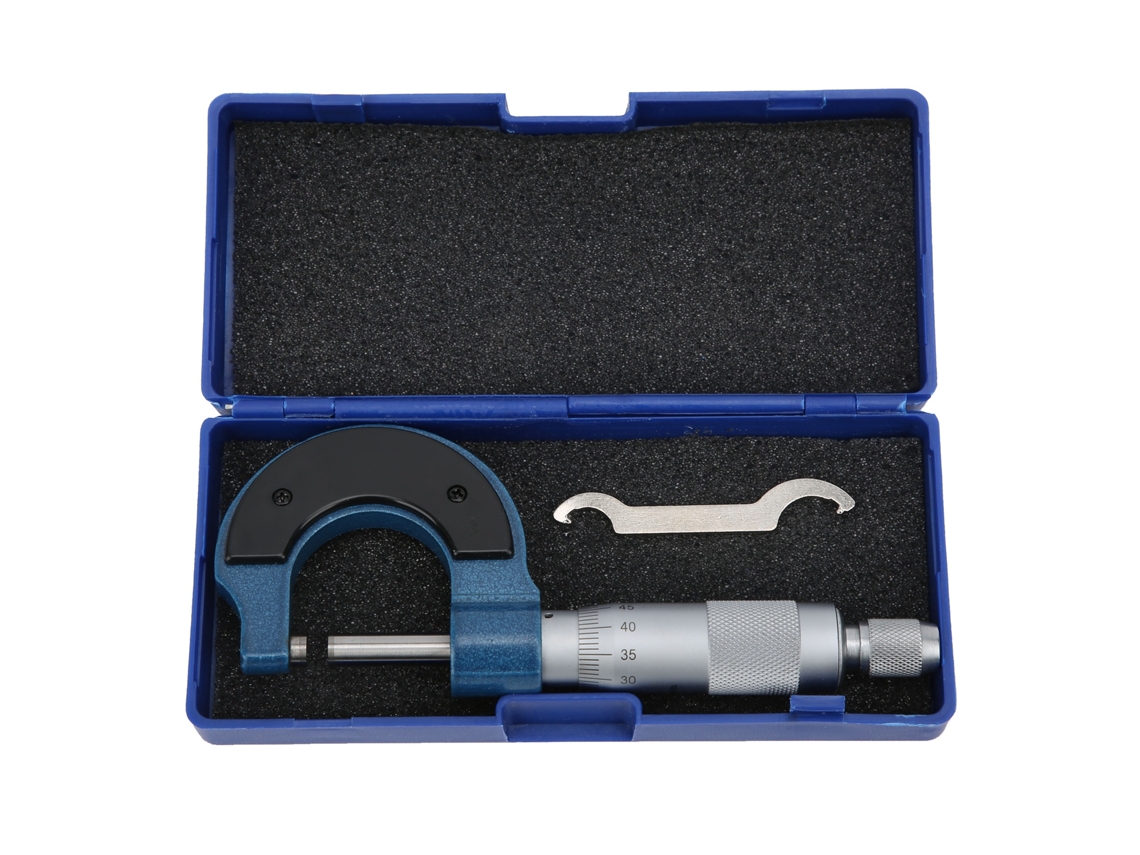 Micrómetro De Diámetro Exterior Con Escala De 0 A 25 Mm, Acero Al Carbono, Bloqueo En Espiral, Instrumento De Medición