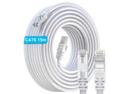 Cable Ethernet FTP Cat 6 PATCH CORD de 15m, Cable de Red LAN con Conectores RJ45, Cable de Conexión AWG24 COSHANO