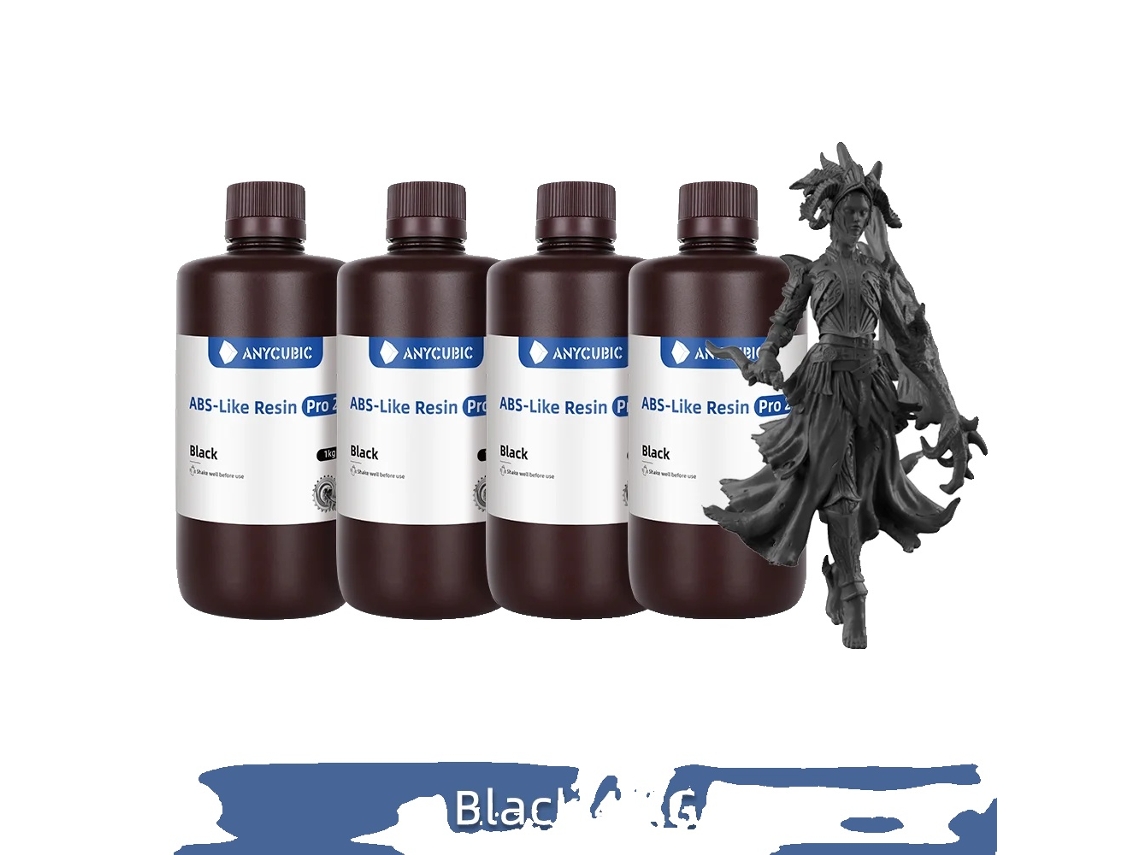 Resina 3D Anycubic, disponible en varios colores, alta precisión para impresión LCD, negra - 4 kg